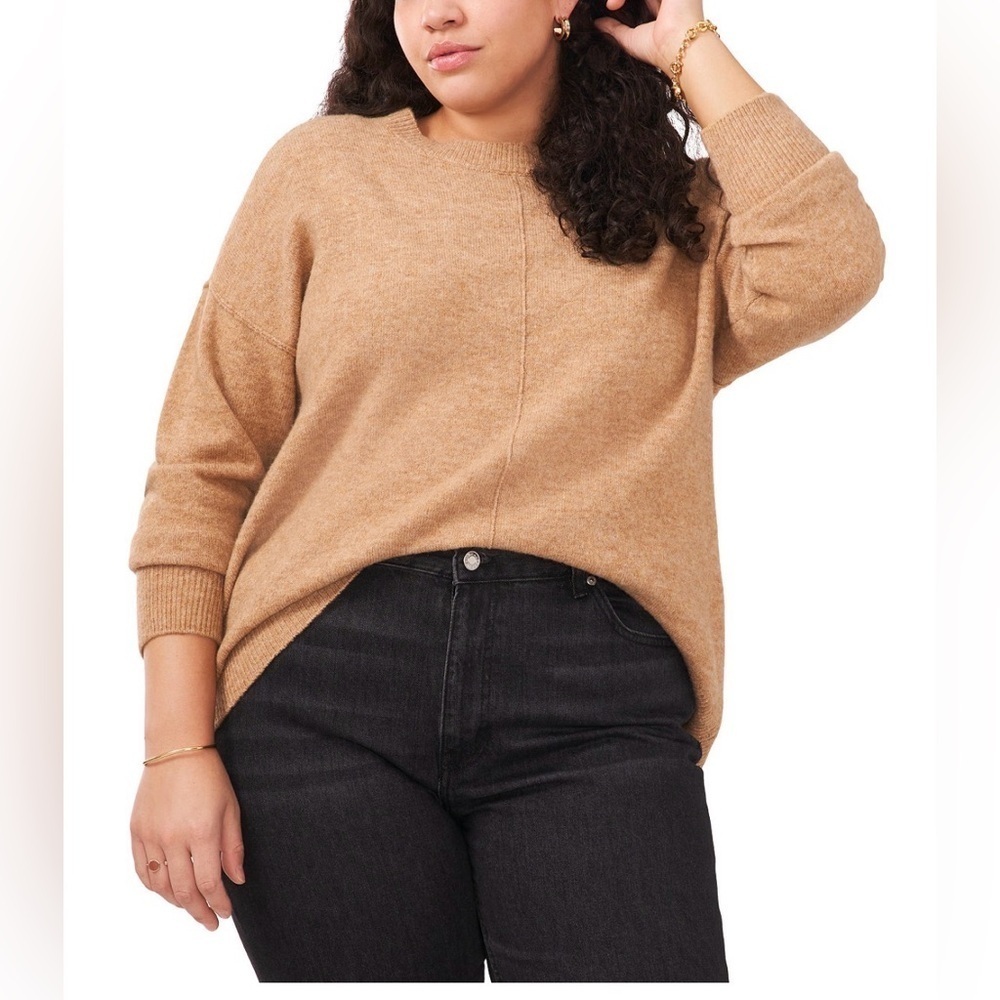 Vince Camuto Long Sleeve Crew Neck Sweater In Brown - Size XL - Picture 2 of 7